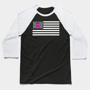 Breast Cancer Awarenes Flag Baseball T-Shirt